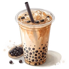 illustration of bubble tea