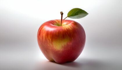 Fresh Red Apple on White Background