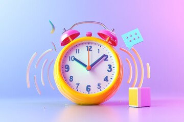 Colorful Alarm Clock with Wifi and Message Symbol