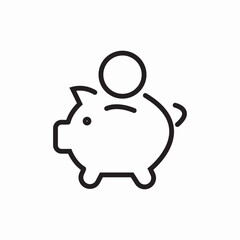 Piggy bank savings icon vector sign
