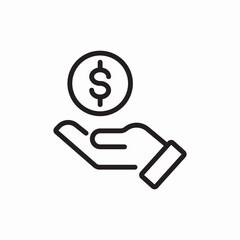 hand money icon vector sign
