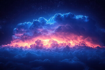 Naklejka premium Thunder Rumbles as Lightning Strikes in the Distance