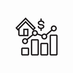 Real estate growth icon vector sign