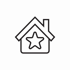Favorite house star icon vector sign