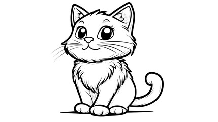 Obraz premium Adorable Kitten Coloring Page 