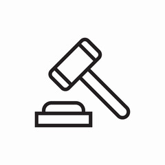 Auction gavel house icon vector sign