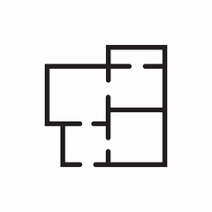 House floor plan icon vector sign