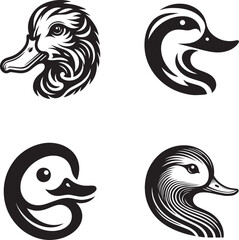 Duck Face Silhouette Collection - Artistic and Modern Designs