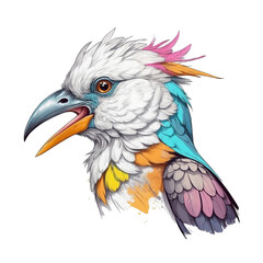 Fototapeta premium Colorful Transparent PNG Illustration of a Bird