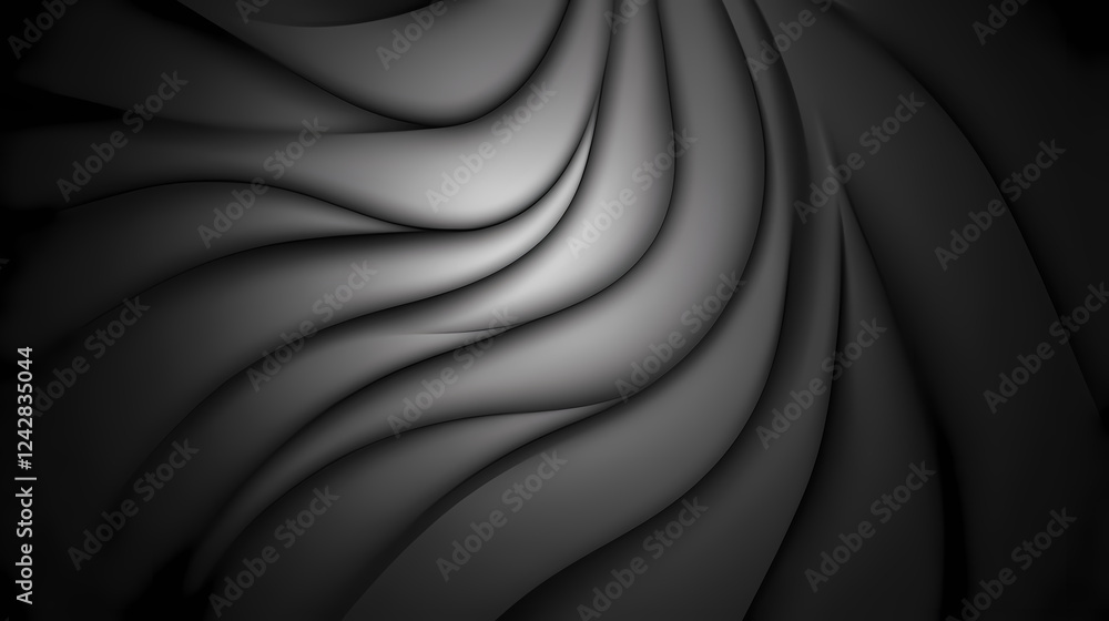 Poster textured waves create depth in a monochrome background design. generative ai