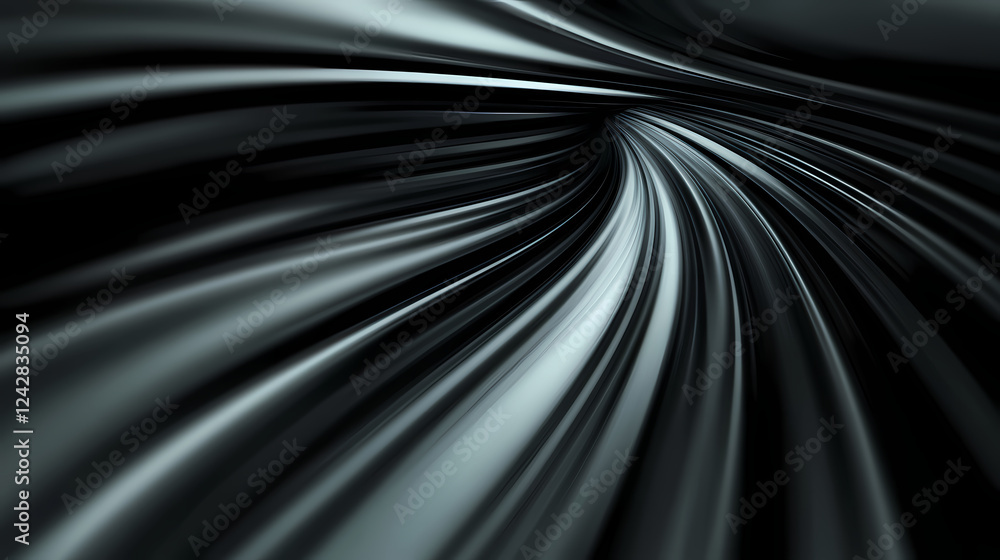 Poster soft curves of dark fabric create a sense of movement and depth. generative ai