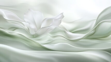 Obraz premium White flower on silk fabric, soft background