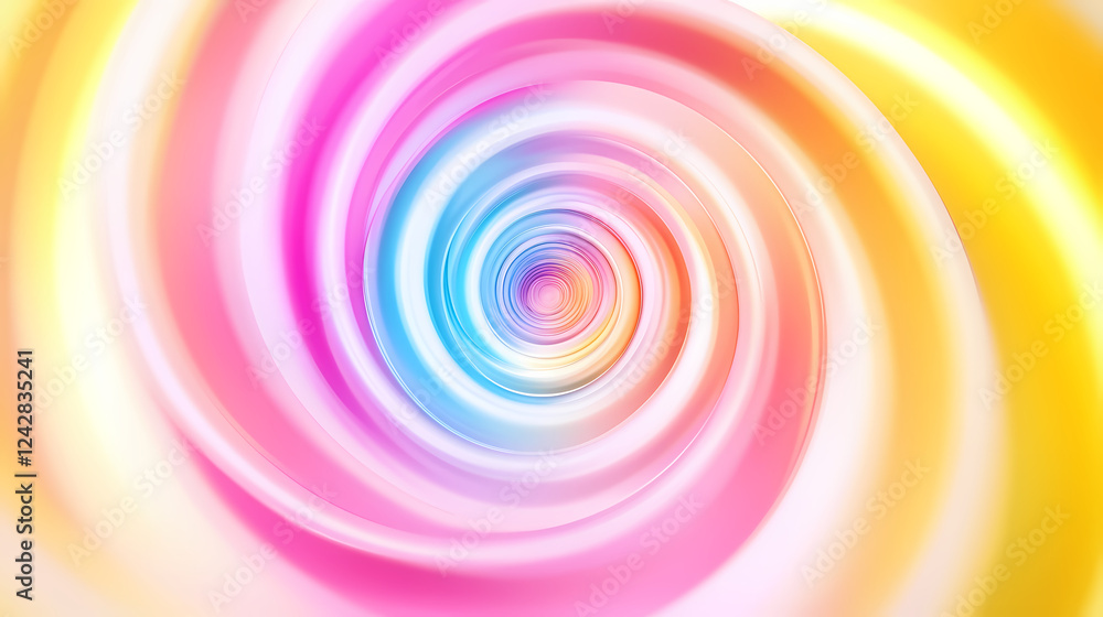 Poster colorful spiral pattern in vibrant hues creating a dynamic effect. generative ai