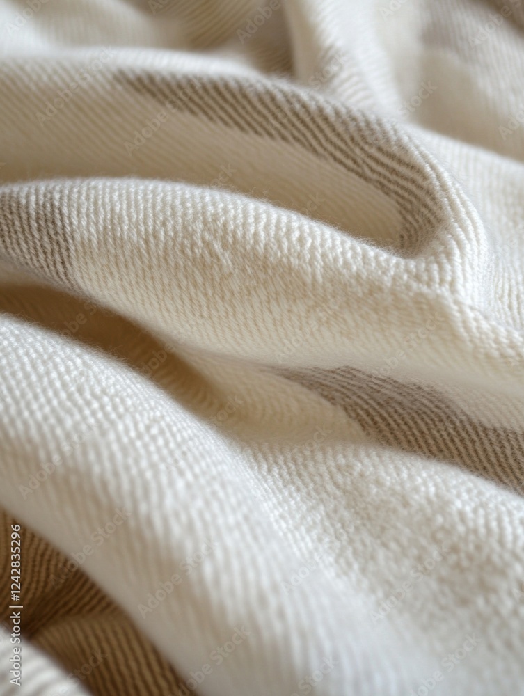 Poster textured fabric displaying gentle folds in natural light during afternoon hours in a cozy setting. g