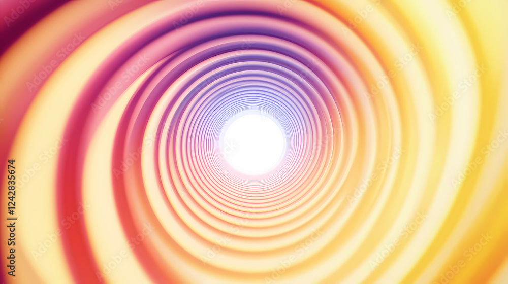 Poster vibrant spiral pattern radiating light and color in a dynamic design. generative ai