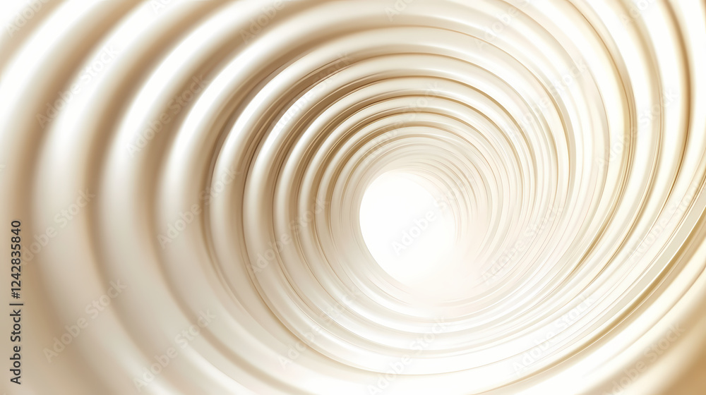 Poster abstract view of a circular tunnel with soft lighting effects. generative ai