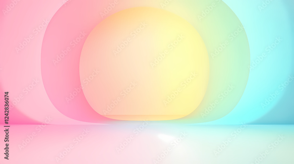 Poster colorful abstract background illuminating a serene artistic space. generative ai