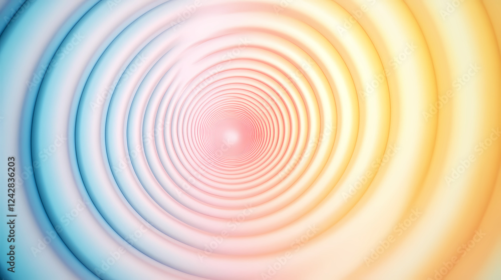 Poster colorful concentric ripples create a mesmerizing visual effect. generative ai