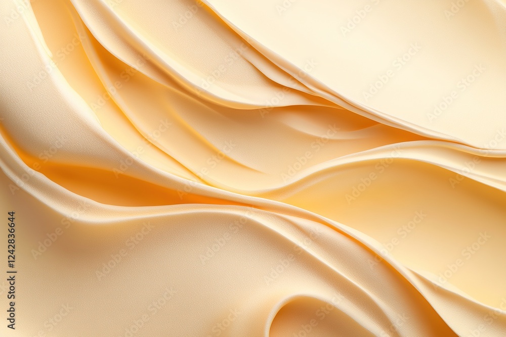 Poster gentle wave patterns flow gracefully in soft tones of yellow, creating an inviting texture while lea