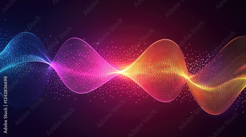 Poster Abstract Colorful Waves of Light and Data