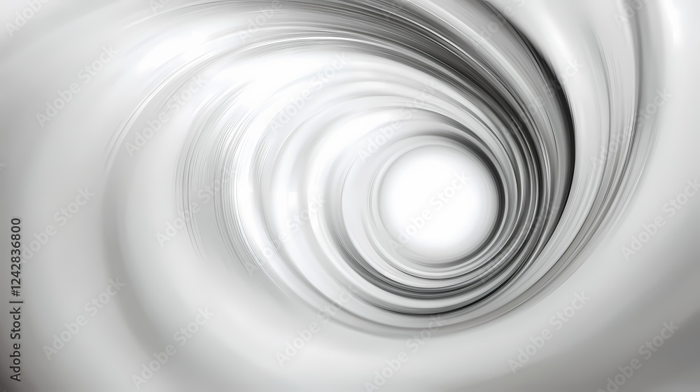 Poster swirling abstract pattern in monochrome colors with a central focus. generative ai