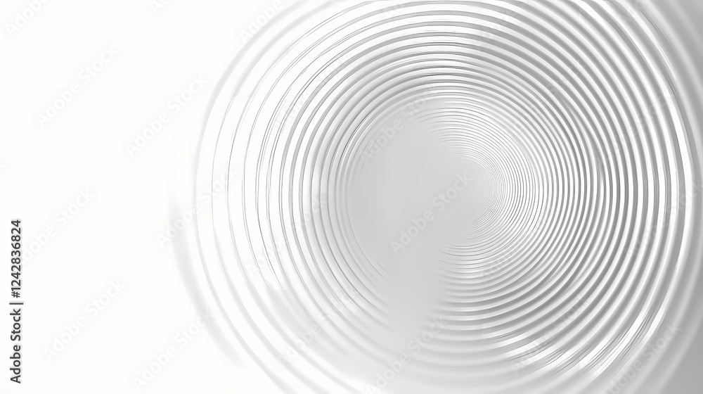 Poster Abstract pattern of concentric circles creating a spiraling illusion. Generative AI