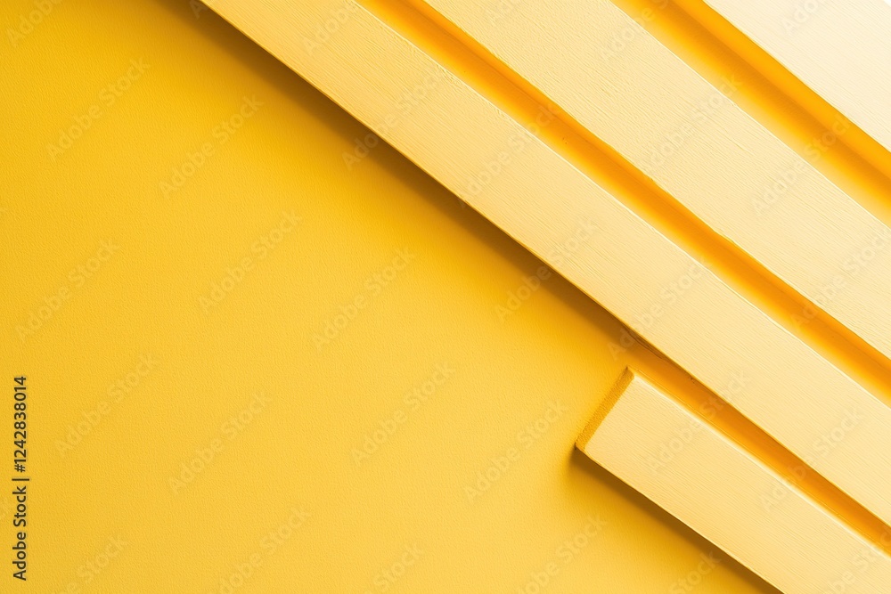 Poster thin diagonal lines in various shades of yellow create a subtle texture against a bright yellow back