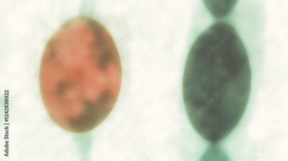Poster Abstract blurred colored circles on soft pastel background creating minimalist artistic effect