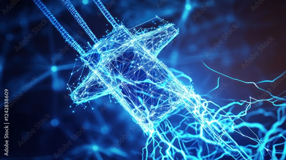 Aufkleber Abstract Digital Network Power Plug Visualization