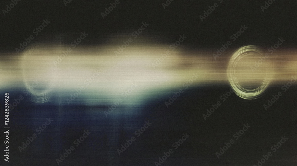 Poster abstract light trails with blurred movement and circular patterns in dark background