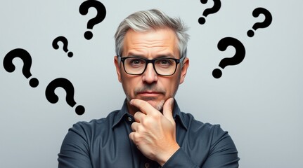 man with question mark on head