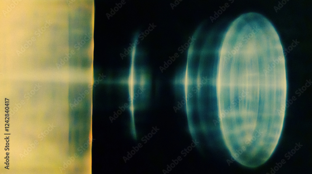 Poster abstract light projection with circular patterns and gradient background