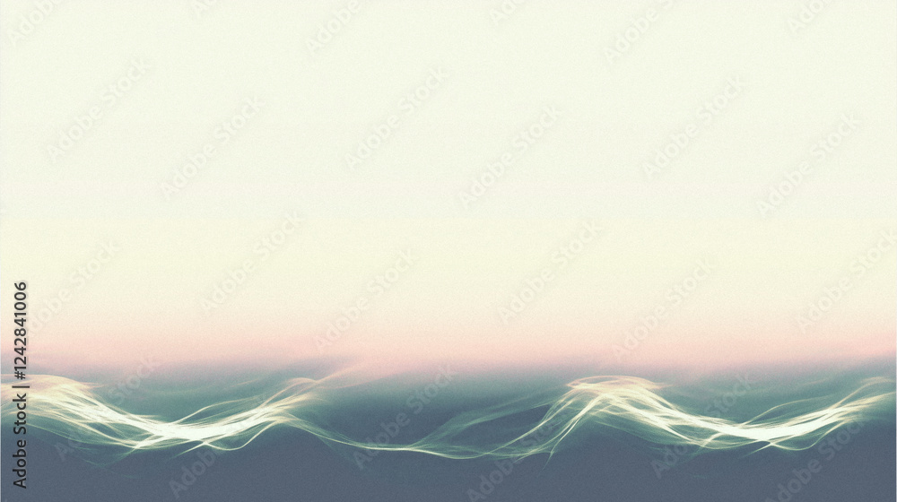 Poster ethereal abstract waves against minimalistic gradient background