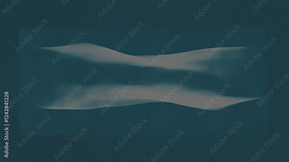 Poster abstract undulating wave form in dark blue tones creating a mysterious abstract pattern