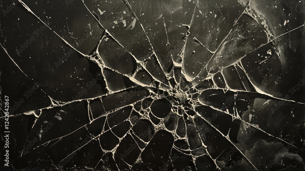Poster the cracks form an intricate and natural pattern that resembles a web-like structure.