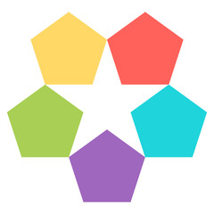 Colorful Pentagon Chartflow