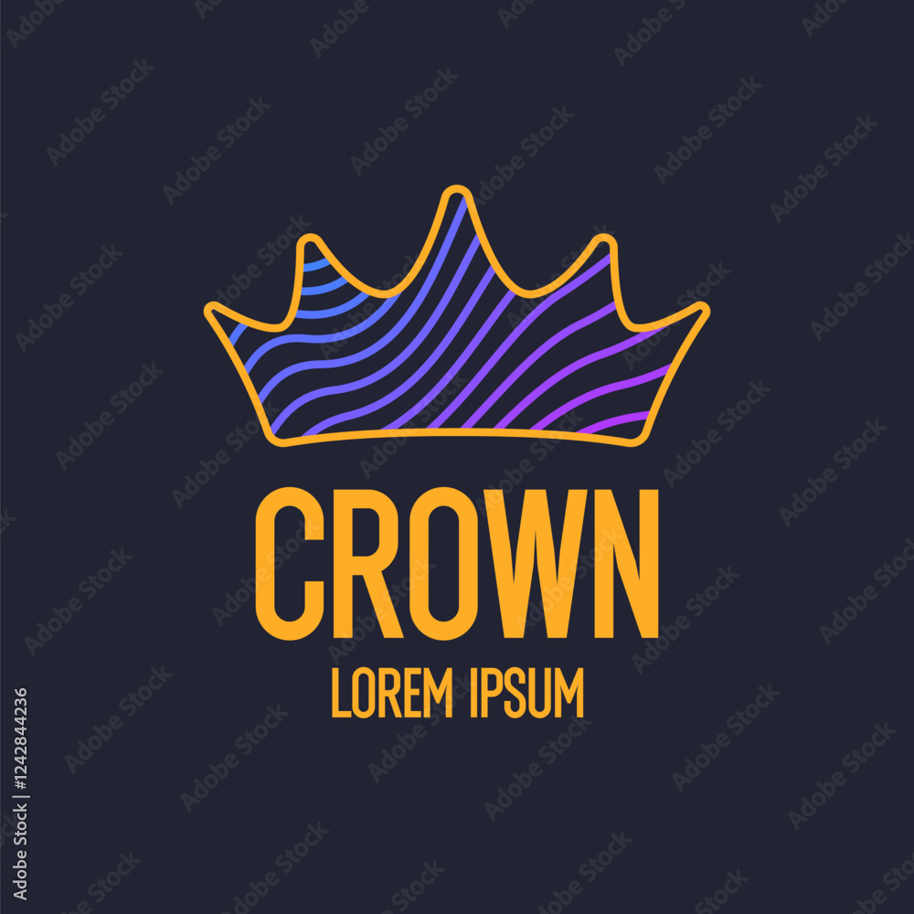 Aufkleber the linear image of the crown. isolated vector emblem. illustration in simple flat style.