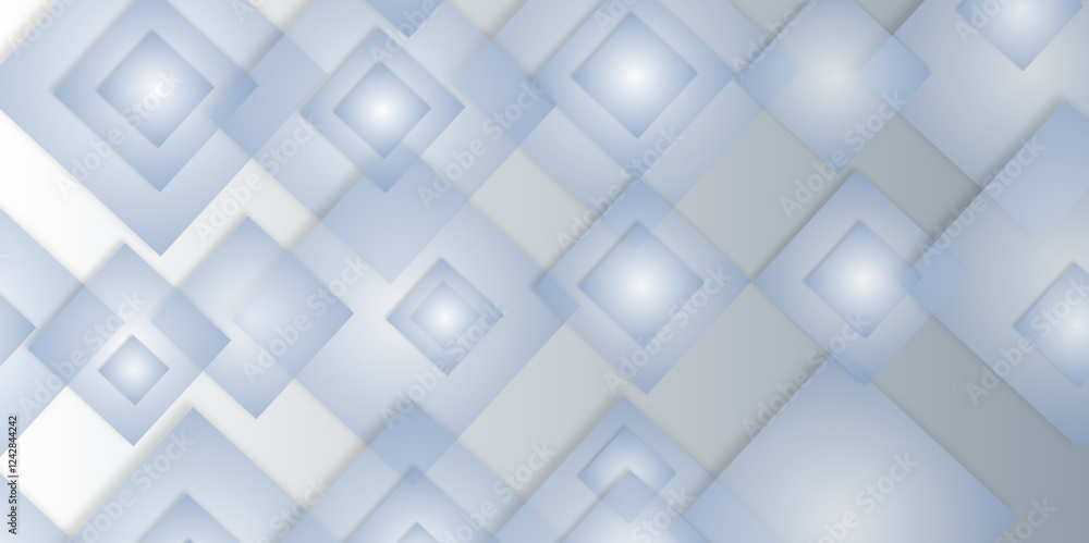 Aufkleber abstract geometric white cubes on minimalist gray background. white and gray square banner design. m