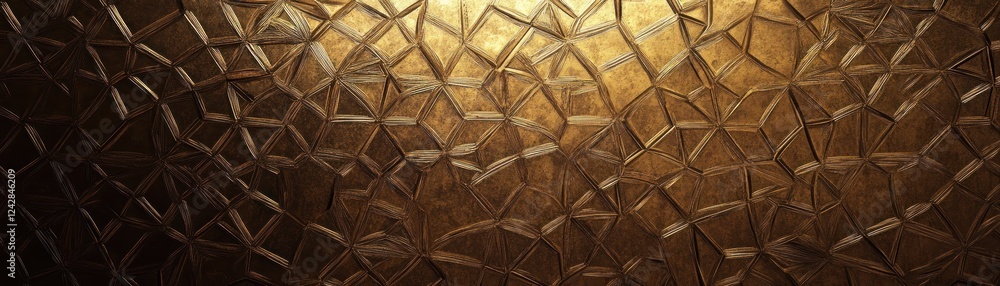 Poster golden geometric pattern embossed texture background