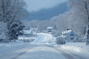 Frozen Landscape After a Powerful Blizzard