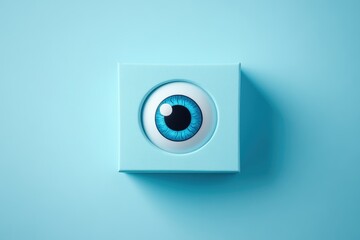 Blue Eye in a Light Blue Square Box