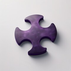 Obraz premium A_singular_irregularlyshaped_purple_puzzle