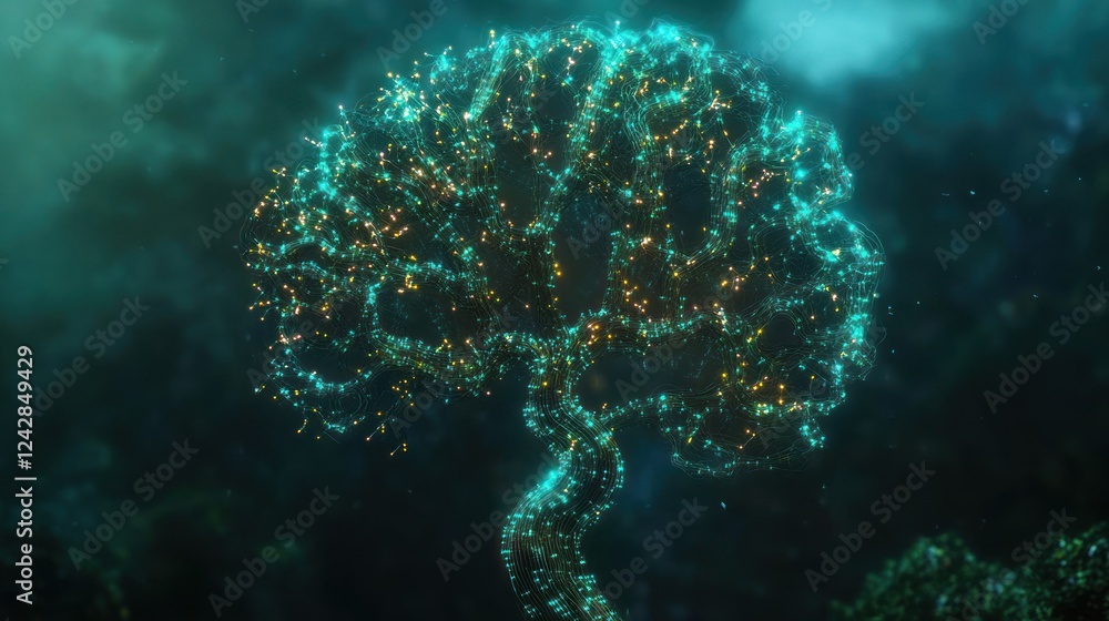 Poster luminous tree of networked light and energy