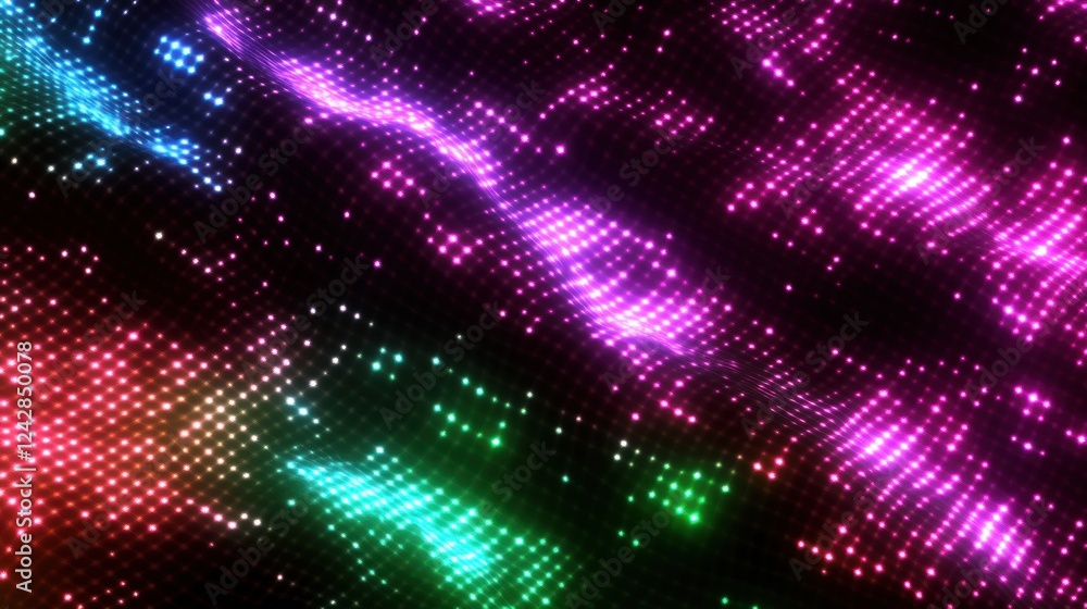 Poster abstract colorful lights wave pattern design