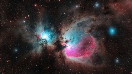 Celestial Nebula Twin Glowing Cosmic Cloudscape