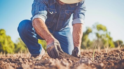 Planting seeds for a sustainable future agriculture field photography bright day close-up sustainability