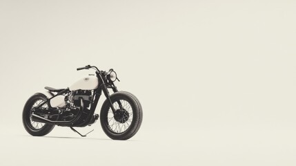 Obraz premium Classic white motorcycle on studio background