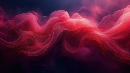 Obraz premium Flowing abstract red waves with soft glowing texture on dark background