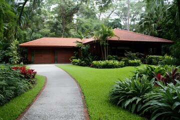 Tropical House Lush Garden Peaceful Retreat Modern Home Design