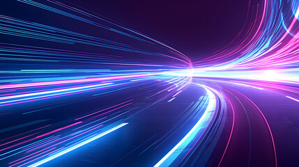 Abstract technological background with a halo of blue digitized line glow